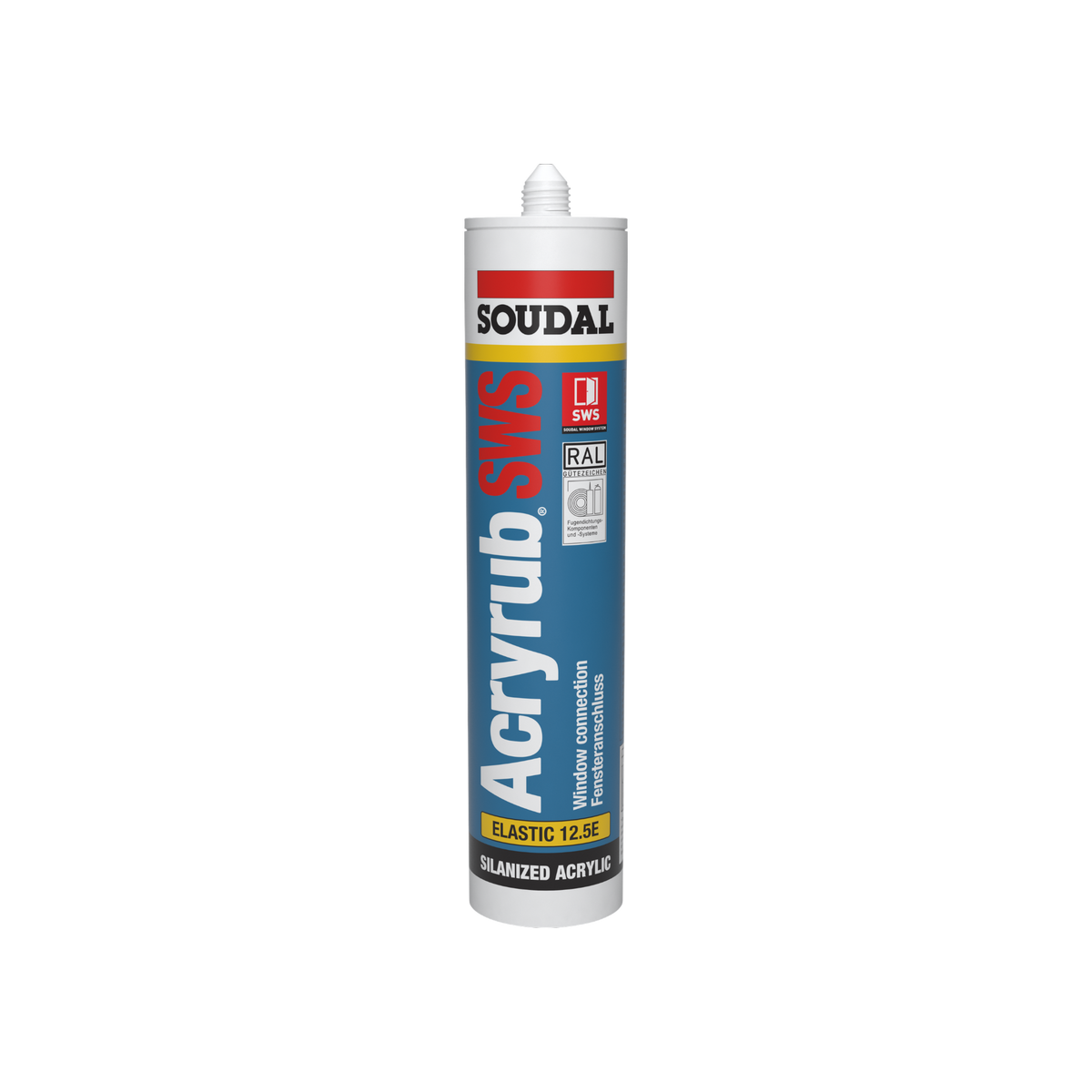glue4you Soudal Acryrub SWS Fensteranschluss Dichtstoff in einer 310 ml Kartusche für luftdichte Fensterabdichtungen
