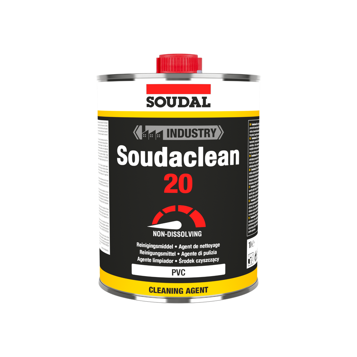 glue4you Soudal Soudaclean 20 PVC Reiniger in einer 1 Liter Metalldose zur professionellen Kunststoffreinigung