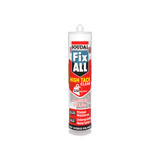 glue4you Soudal Fix All High Tack Clear Montagekleber in der Kartusche für extrem starke und transparente Verklebungen